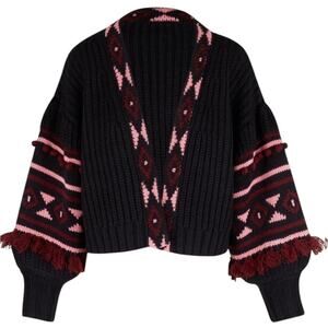 NWT Sachin + Babi Landon Knit - Black Burgundy Peony Cardagin – Sz XL